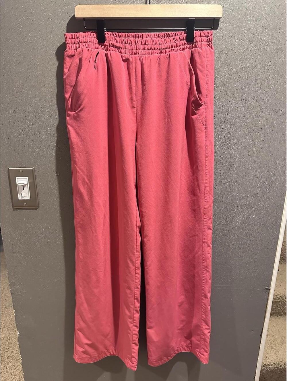 Athleta Girl All Day High Rise Wide Leg Trouser Pants Magenta Girls Size XXL/16
